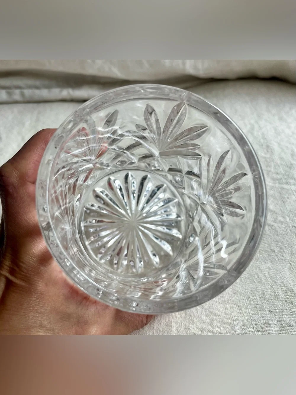 Vintage Bohemian Czech Cut Crystal Biscuit Jar Ice Bucket